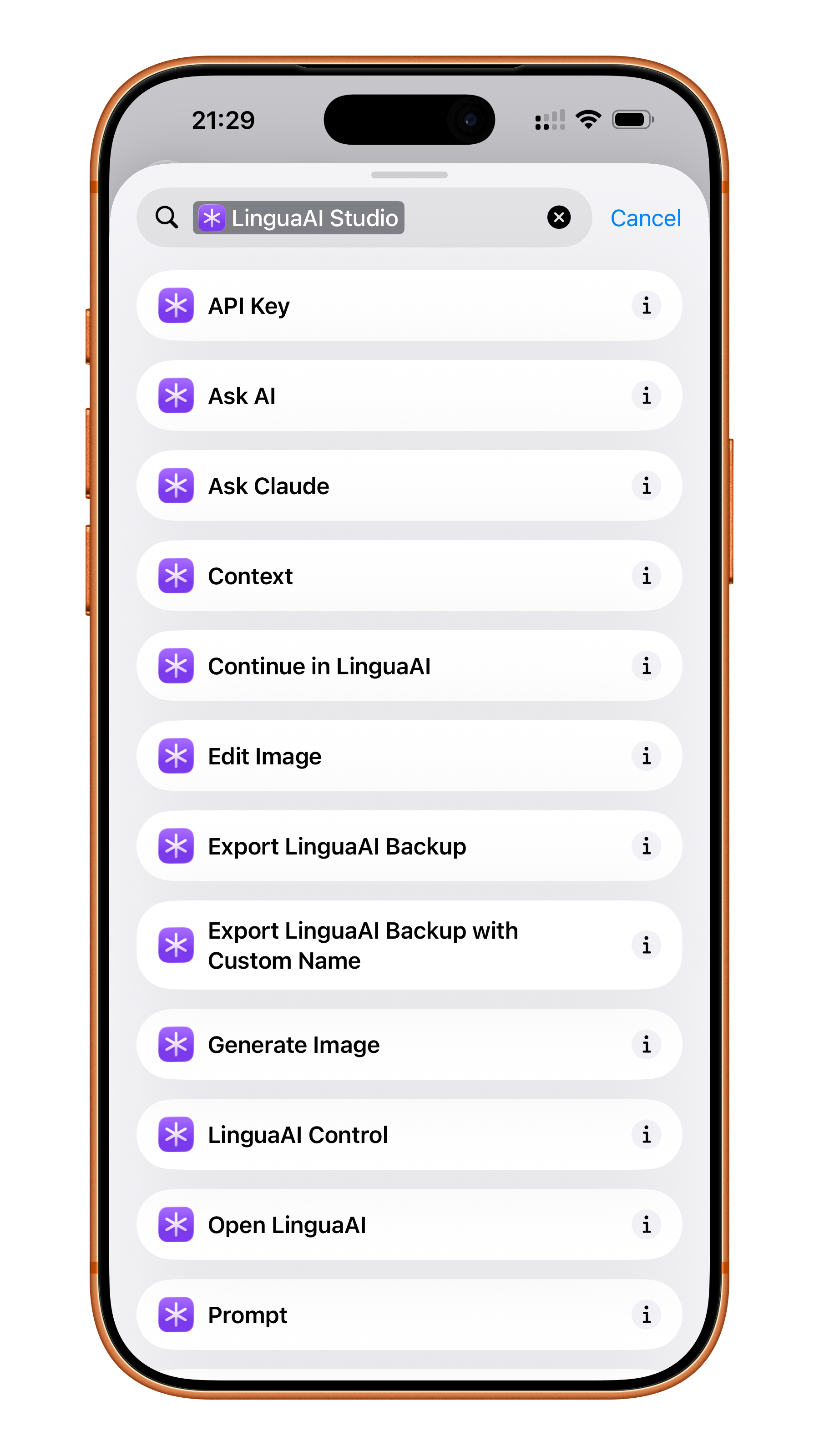 Studio app intents